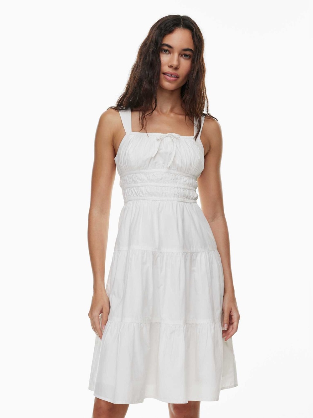Aritzia Sunday Best Martine Poplin Midi Dress Small In White airy 100% cotton